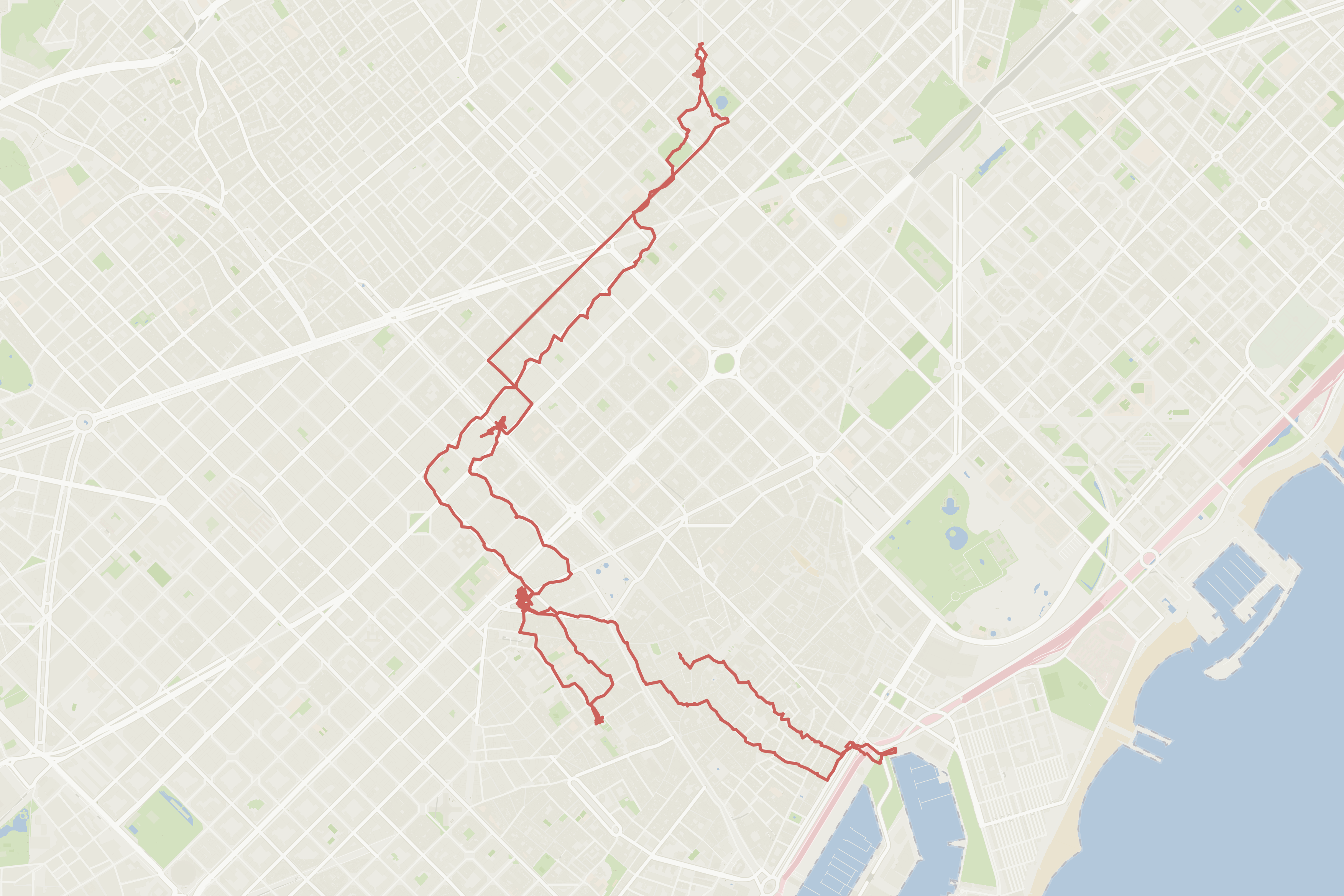 A map with GPS data of my walk in Barcelona