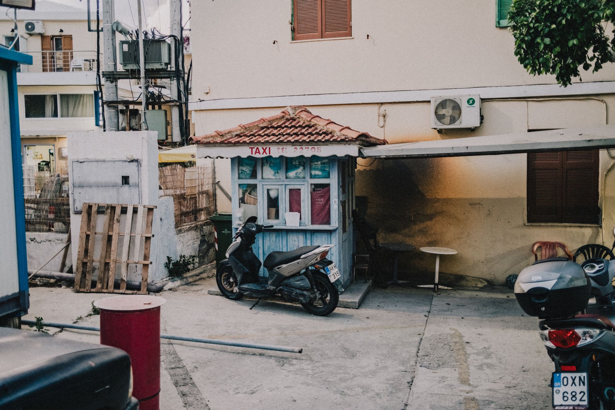 The old taxi station in Pigadia, or whatever's left of it.