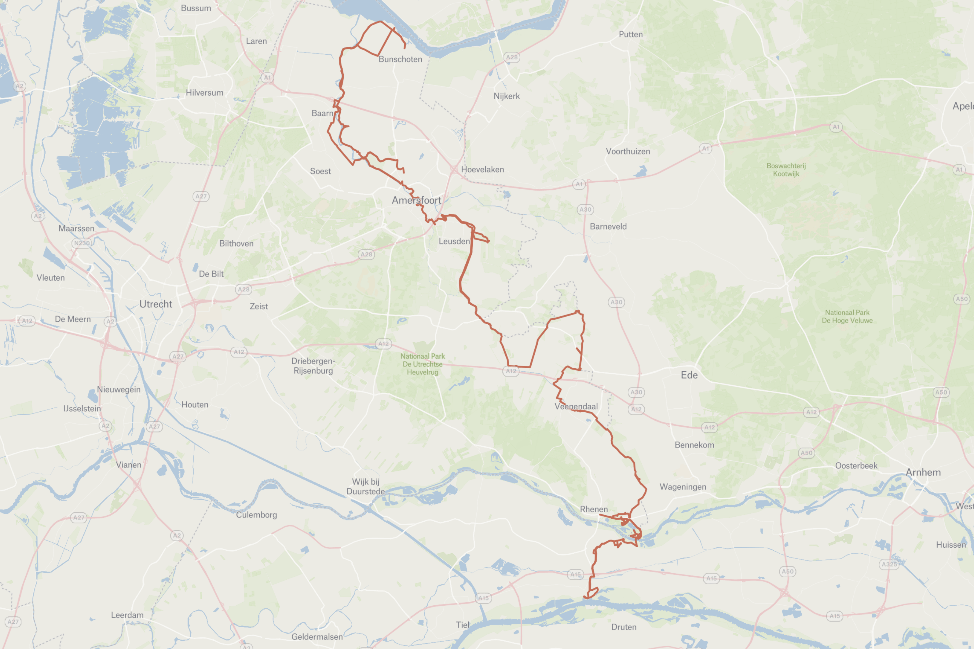 A map displaying gps data, giving an overview of where exactly I've walked