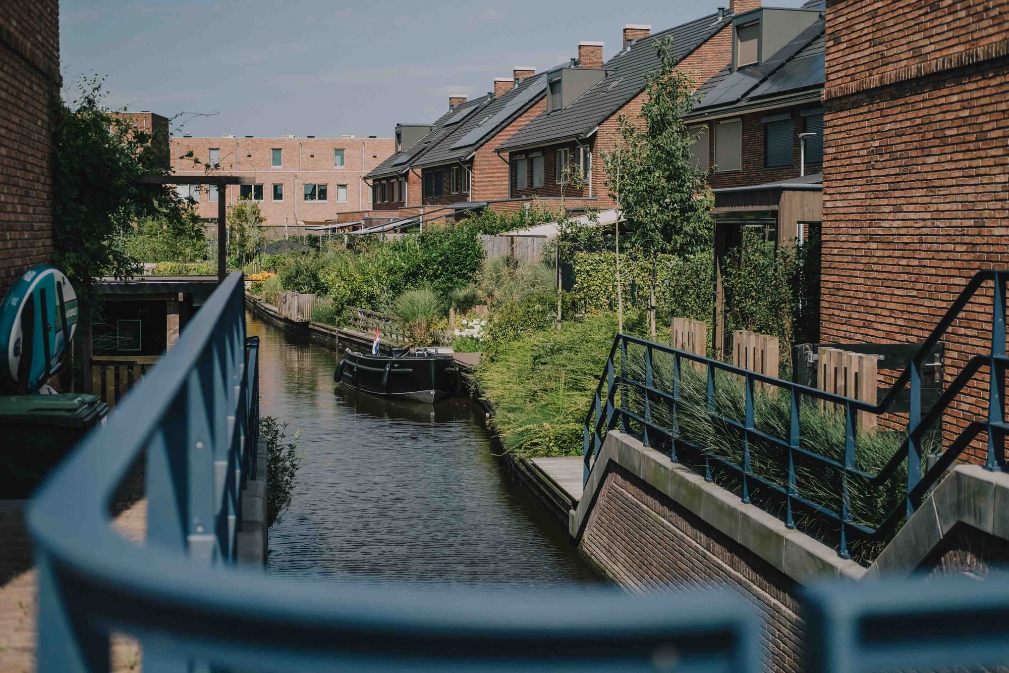 Overview shot of one of the canals in Vathorst, Amersfoort