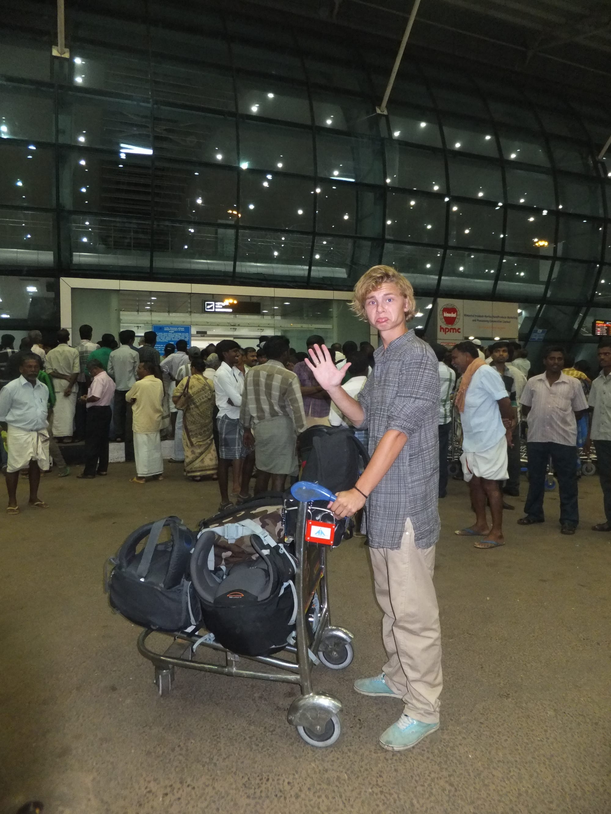 Me in 2011 with all that.. stuff. This is at the end of the trip too (hence the wave goodbye) and it's so weird to imagine having carried all that stuff for a solid five months.